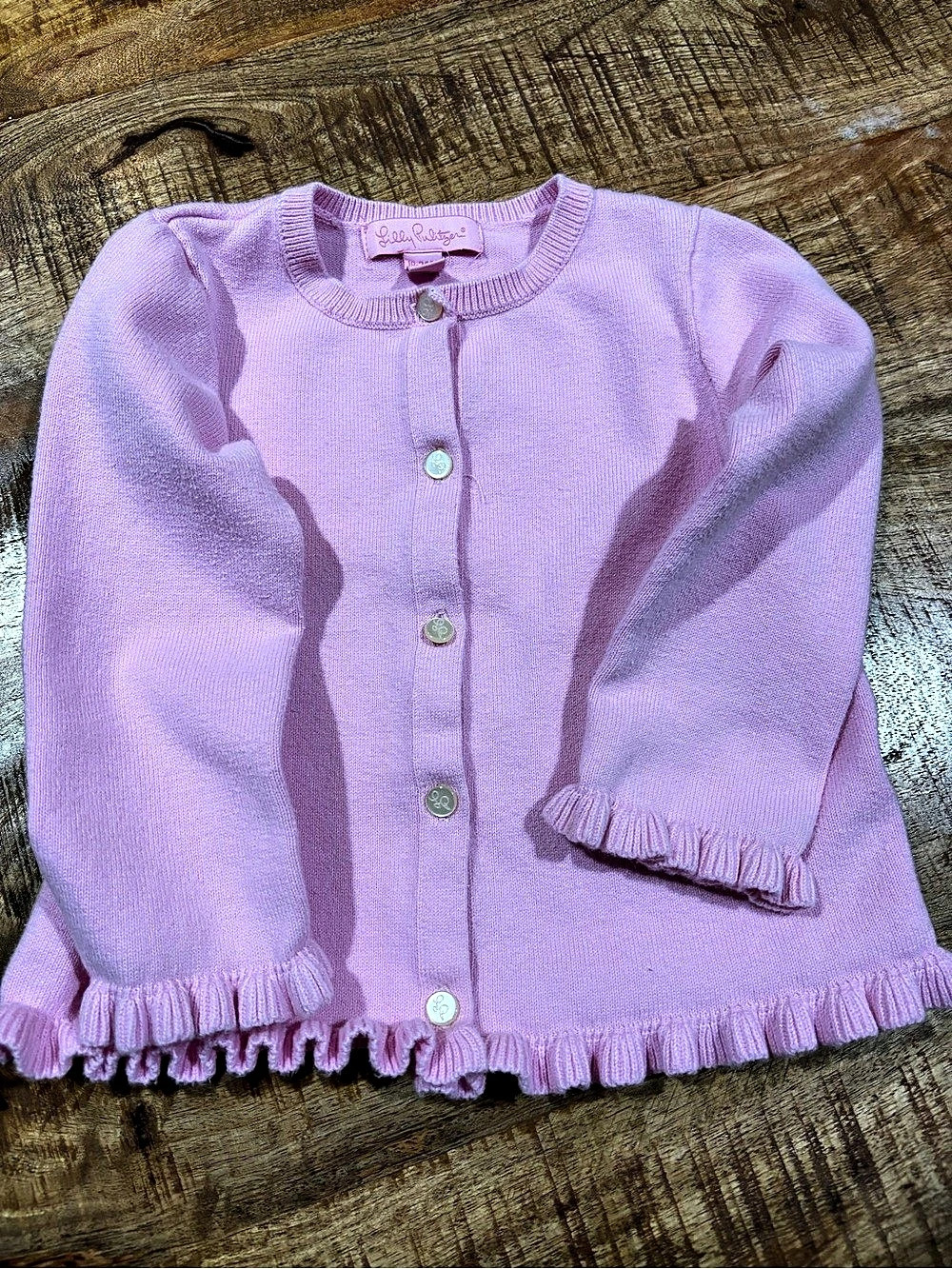 Lilly Pulitzer Baby 18-24m Pink Ruffle Cardigan Like New